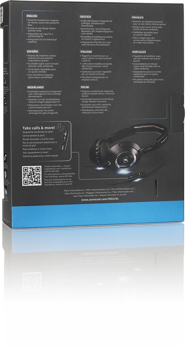 Sennheiser Universal On-Ear Smartphone Headset On-Ear Stereo Headphones - HD 219s Sennheiser Universal On-Ear Smartphone Headset On-Ear Stereo Headphones - HD 219s