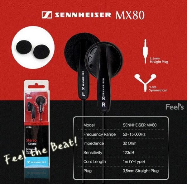 Sennheiser Bass-Driven Stereo In Earphones - MX80