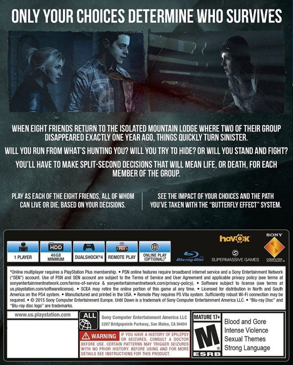 Until Dawn For PlayStation 4 Until Dawn For PlayStation 4