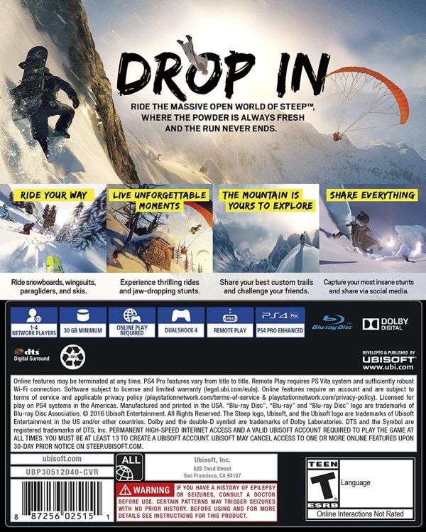 Steep For PlayStation 4  Standard Edition - Ubisoft Steep For PlayStation 4  Standard Edition - Ubisoft