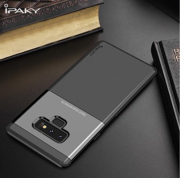 Samsung Galaxy Note 9 Shield Series/ Elegant Grid Design TPU Hybrid Case by iPaky - Black