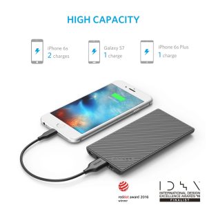 Anker PowerCore Slim 5000mAh Portable Charger - Black (A1250011)