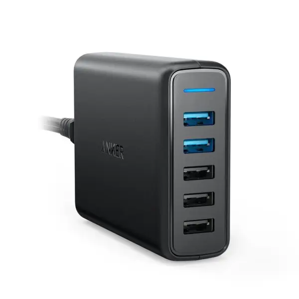 Anker PowerPort Speed 5 with Dual Quick Charger 3.0 (Black) (A2054J11)