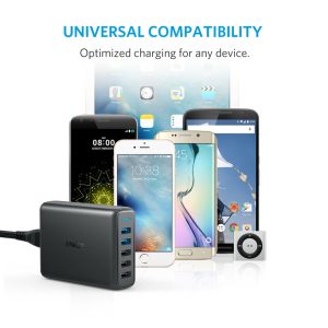 Anker PowerPort Speed 5 with Dual Quick Charger 3.0 (Black) (A2054J11)
