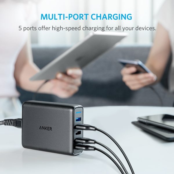 Anker PowerPort Speed 5 with Dual Quick Charger 3.0 (Black) (A2054J11)