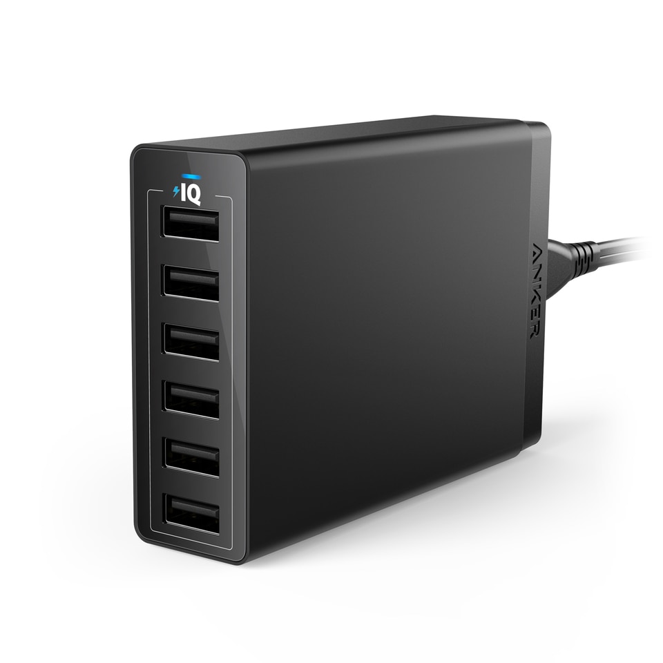 Anker PowerPort 6 -60W 6 Port USB Charger - Black A2123J12 BB