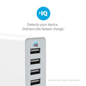Anker PowerPort 6 -60W 6Port USB Charger (White) UK Plug - (A2123K21)