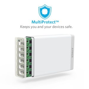 Anker PowerPort 6 -60W 6Port USB Charger (White) UK Plug - (A2123K21)