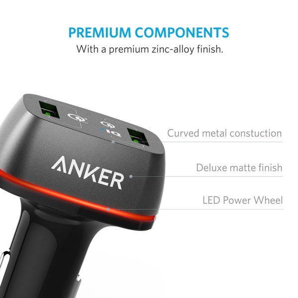 Anker PowerDrive + 2  Car Charger with Quick Charge 3.0 - Black (A2224H12)