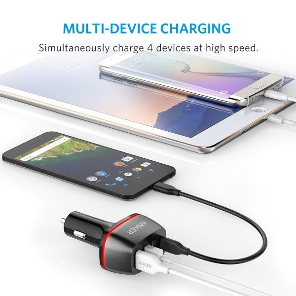 Anker PowerDrive + 4 Ports (1 USB-C Port) QC 3.0 - Black (A2240011)