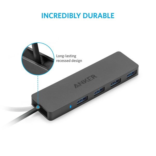 Anker Ultra Slim 4-Port USB 3.0 Data Hub - Black (A7516011) Anker Ultra Slim 4-Port USB 3.0 Data Hub - Black (A7516011)