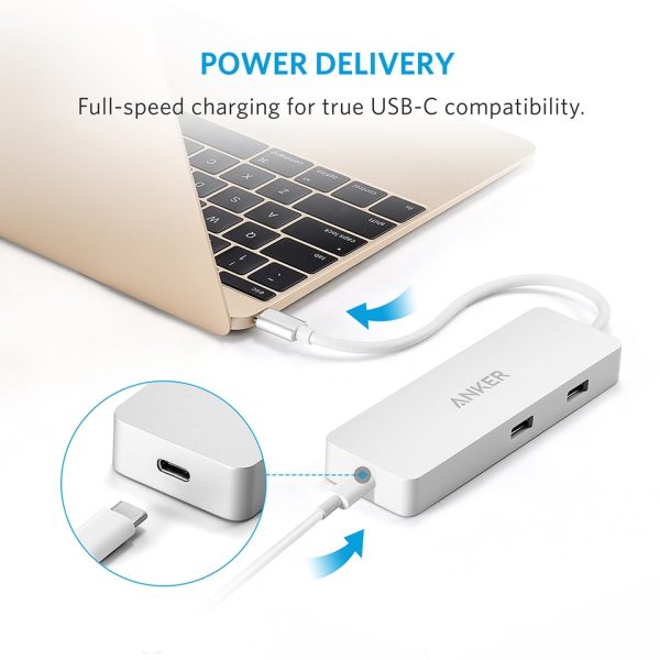 Anker Premium USB-C Hub with Ethernet Port - Silver (A8302H41) Anker Premium USB-C Hub with Ethernet Port - Silver (A8302H41)