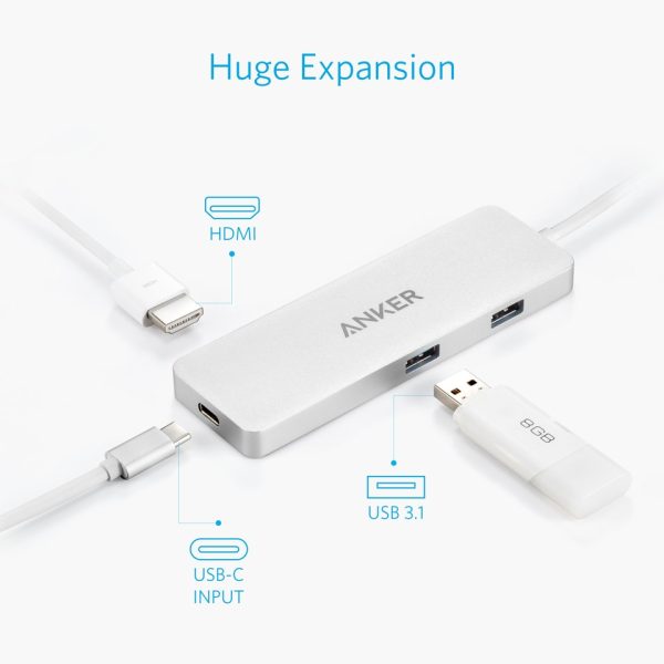 Anker Premium USB-C Hub with HDMI and Power Delivery - Silver (A8342H41)