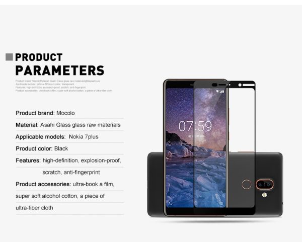 Mocolo Nokia 7 Plus Edge to Edge Tempered Glass - Black