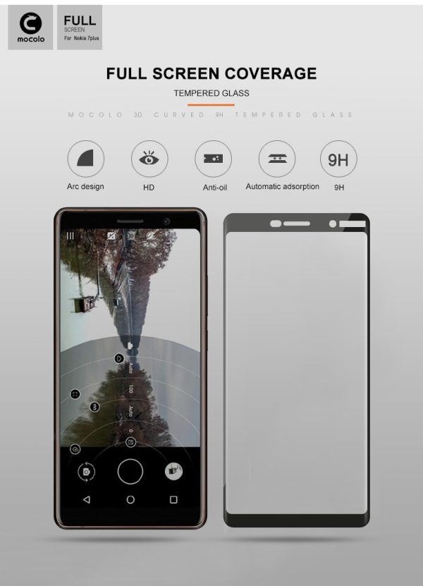 Mocolo Nokia 7 Plus Edge to Edge Tempered Glass - Black