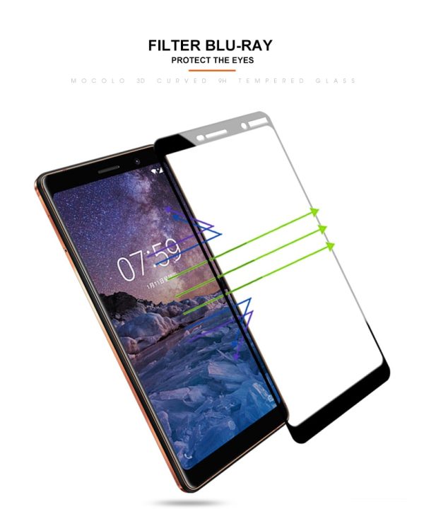 Mocolo Nokia 7 Plus Edge to Edge Tempered Glass - Black