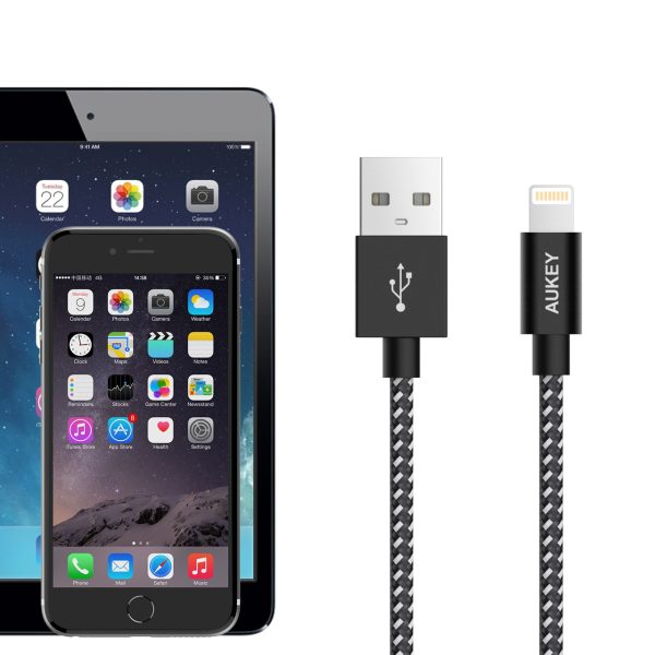 AUKEY Lightning Charging & Sync Cable, 6.6ft Nylon Braided MFi Certified - CB-D42 AUKEY Lightning Charging & Sync Cable, 6.6ft Nylon Braided MFi Certified - CB-D42