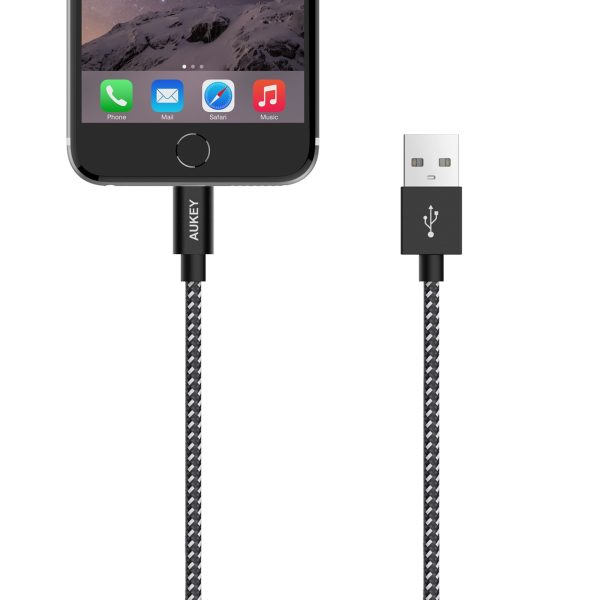 AUKEY Lightning Charging & Sync Cable, 6.6ft Nylon Braided MFi Certified - CB-D42 AUKEY Lightning Charging & Sync Cable, 6.6ft Nylon Braided MFi Certified - CB-D42