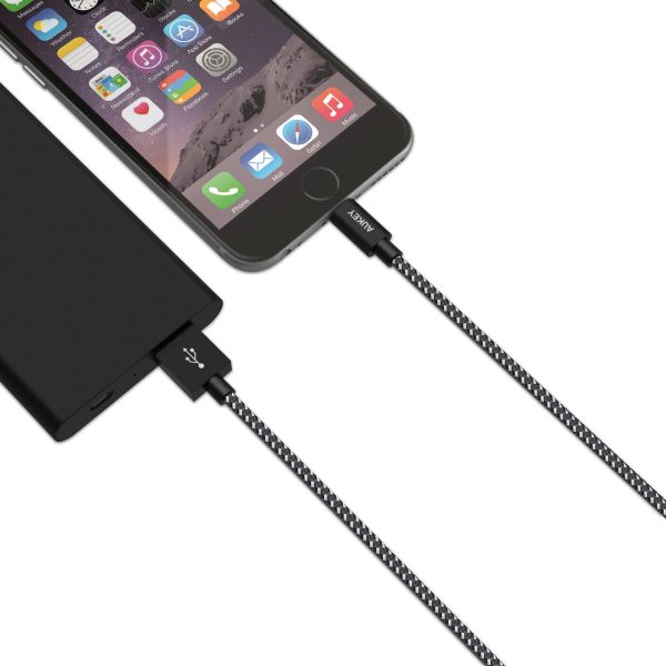 AUKEY Lightning Charging & Sync Cable, 6.6ft Nylon Braided MFi Certified - CB-D42 AUKEY Lightning Charging & Sync Cable, 6.6ft Nylon Braided MFi Certified - CB-D42