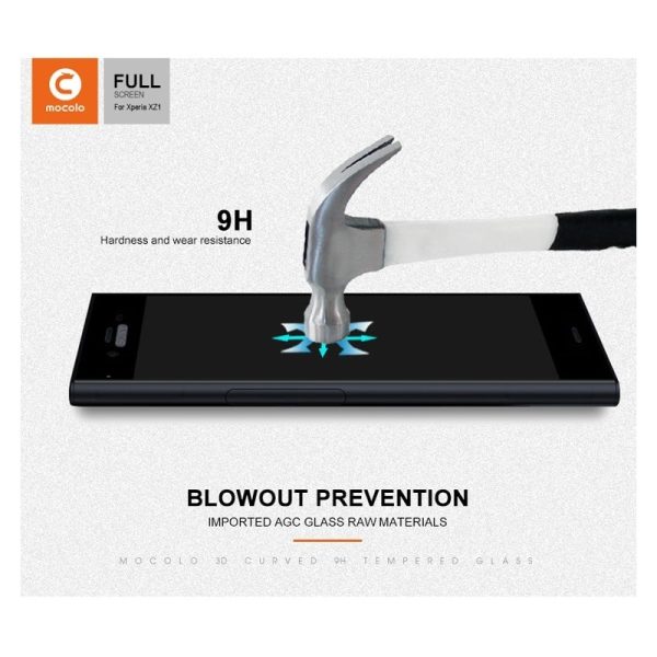 Mocolo Sony Xperia XZ1 Edge to Edge Tempered Glass - Black
