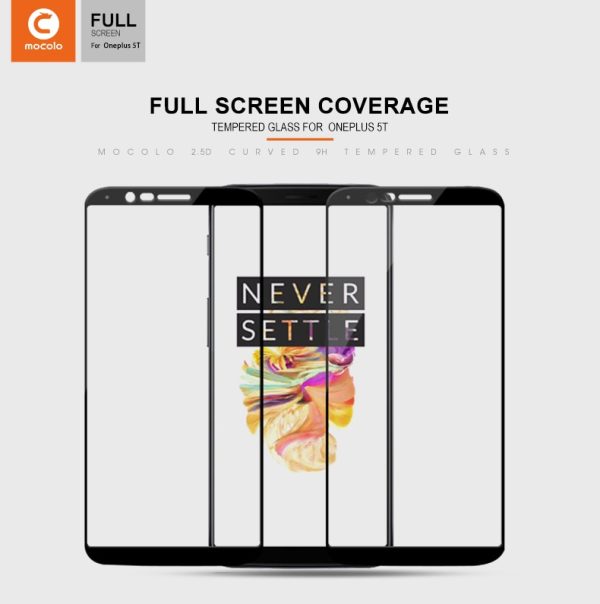 Mocolo OnePlus 5T 3D Edge to Edge Tempered Glass - Black