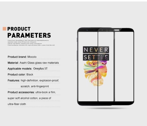 Mocolo OnePlus 5T 3D Edge to Edge Tempered Glass - Black