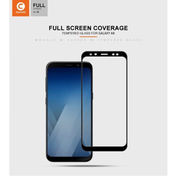 Mocolo Samsung Galaxy A8 2018 Edge to Edge Tempered Glass - Black Mocolo Samsung Galaxy A8 2018 Edge to Edge Tempered Glass - Black