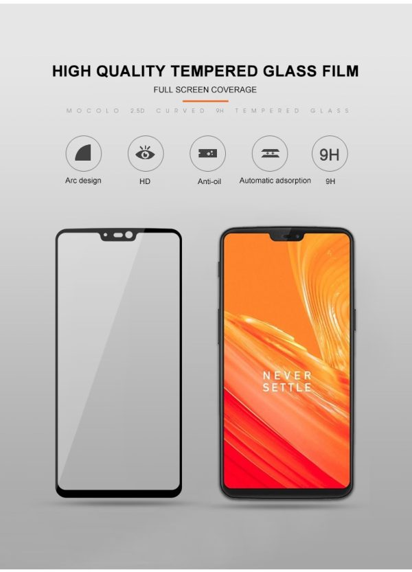 Mocolo OnePlus 6 3D Edge to Edge Tempered Glass - Black