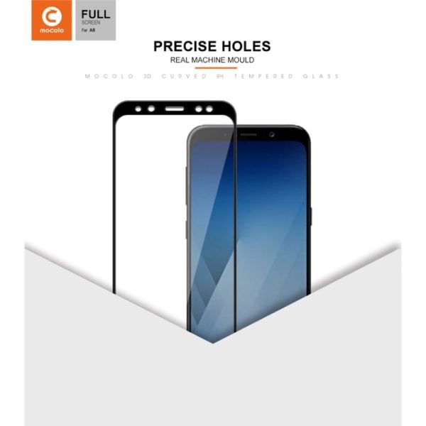 Mocolo Samsung Galaxy A8 2018 Edge to Edge Tempered Glass - Black