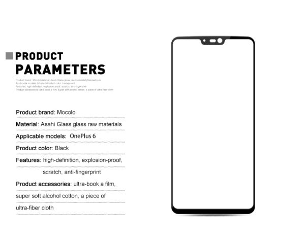 Mocolo OnePlus 6 3D Edge to Edge Tempered Glass - Black