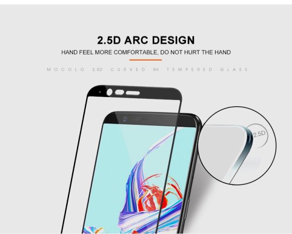 Mocolo OnePlus 5T 3D Edge to Edge Tempered Glass - Black