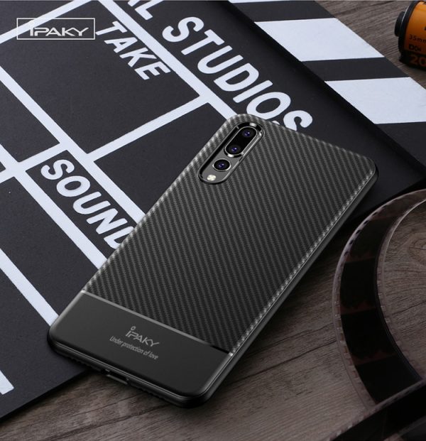 Huawei P20 Lite Carbon Fiber Design Soft Case by iPaky - Blue Huawei P20 Lite Carbon Fiber Design Soft Case by iPaky - Blue