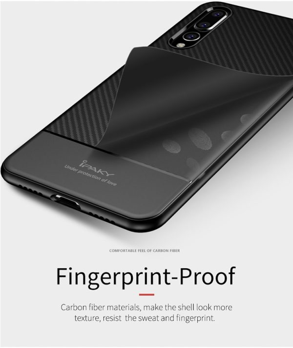 Huawei P20 Lite Carbon Fiber Design Soft Case by iPaky - Black