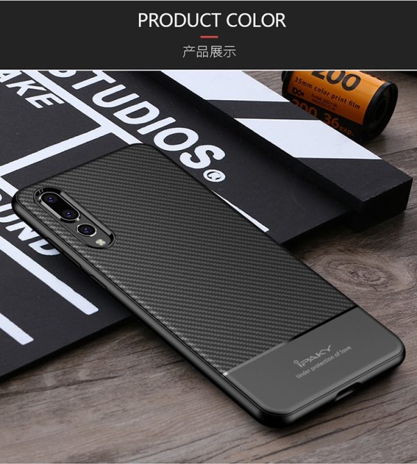 Huawei P20 Lite Carbon Fiber Design Soft Case by iPaky - Blue Huawei P20 Lite Carbon Fiber Design Soft Case by iPaky - Blue