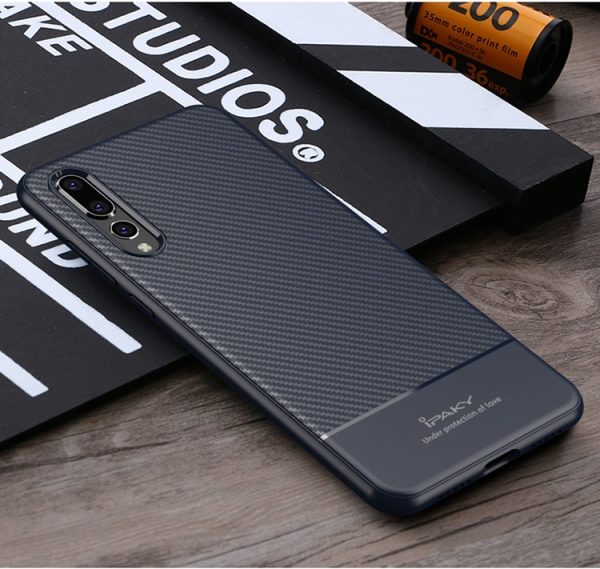 Huawei P20 Lite Carbon Fiber Design Soft Case by iPaky - Blue