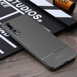 Huawei P20 Lite Carbon Fiber Design Soft Case by iPaky - Black