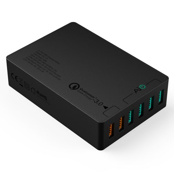 AUKEY 6 Port Desktop Charger with 2 Ports for QC 3.0 4 Ports for PowerIQ - PA-T11 AUKEY 6 Port Desktop Charger with 2 Ports for QC 3.0 4 Ports for PowerIQ - PA-T11