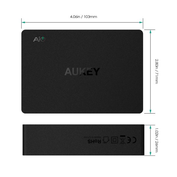 AUKEY 6 Port Desktop Charger with 2 Ports for QC 3.0 4 Ports for PowerIQ - PA-T11 AUKEY 6 Port Desktop Charger with 2 Ports for QC 3.0 4 Ports for PowerIQ - PA-T11