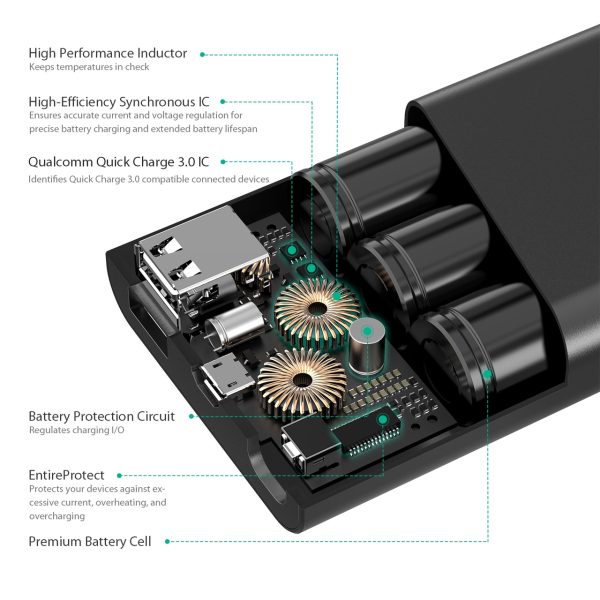 AUKEY 10050 mAh Quick Charging 3.0 Powerbank - PB-AT10 - Black