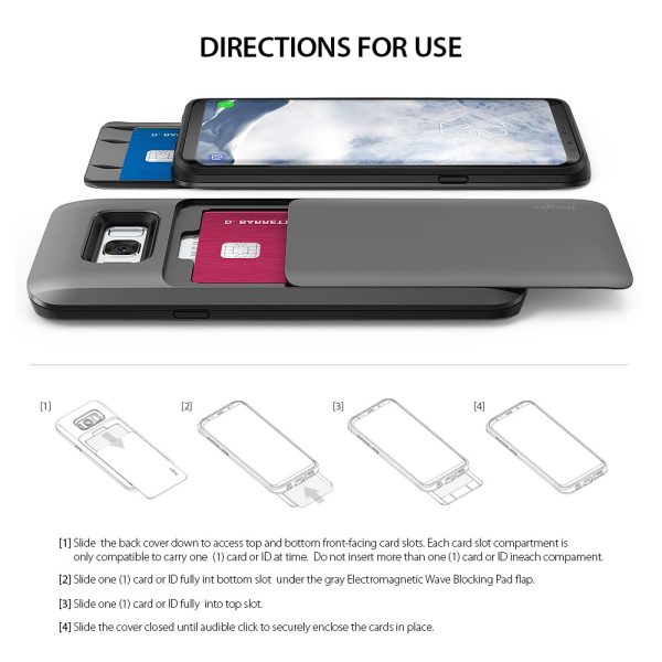 Samsung Galaxy S8 Ringke Access Wallet Card Holder Case - Gloss Black