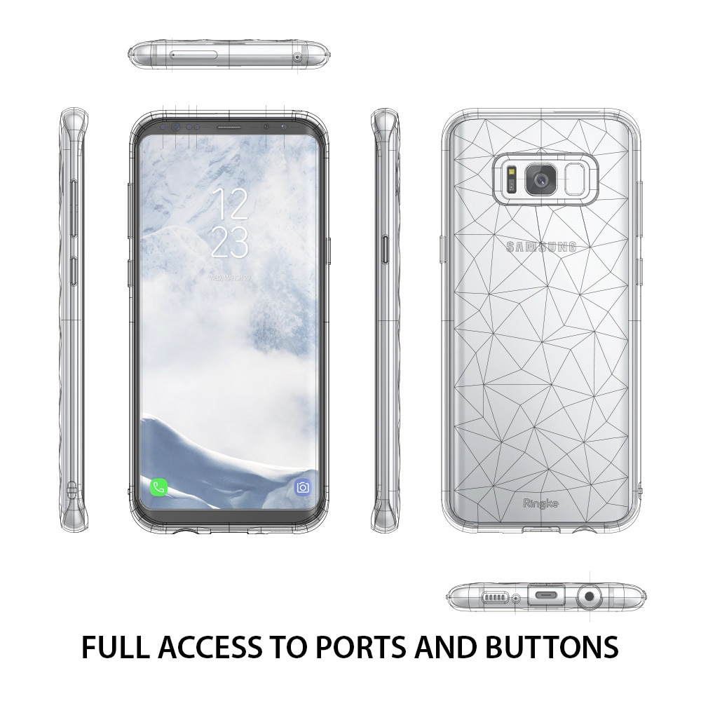 Galaxy S8 Air Prism Stylish Diamond Design Case - Ink Black