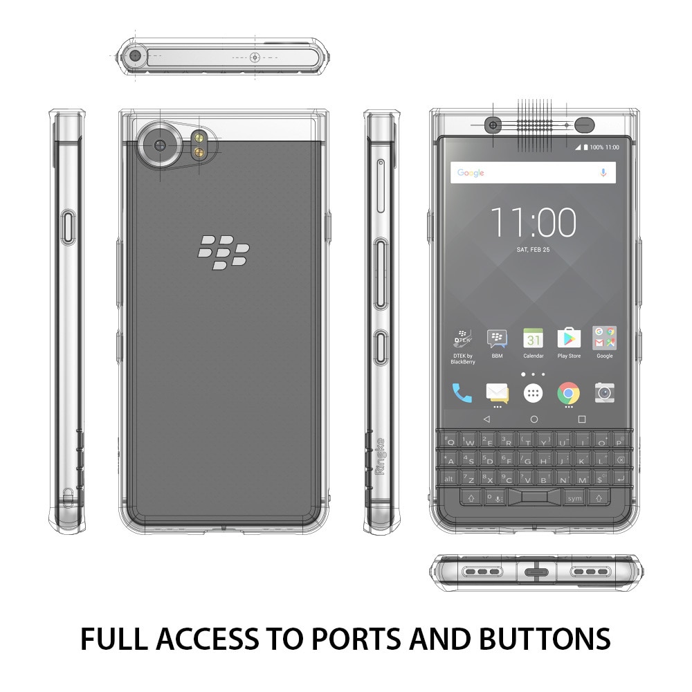 Ringke Original Fusion Scratch Resistant Hard Case for Blackberry Keyone - Crystal Clear