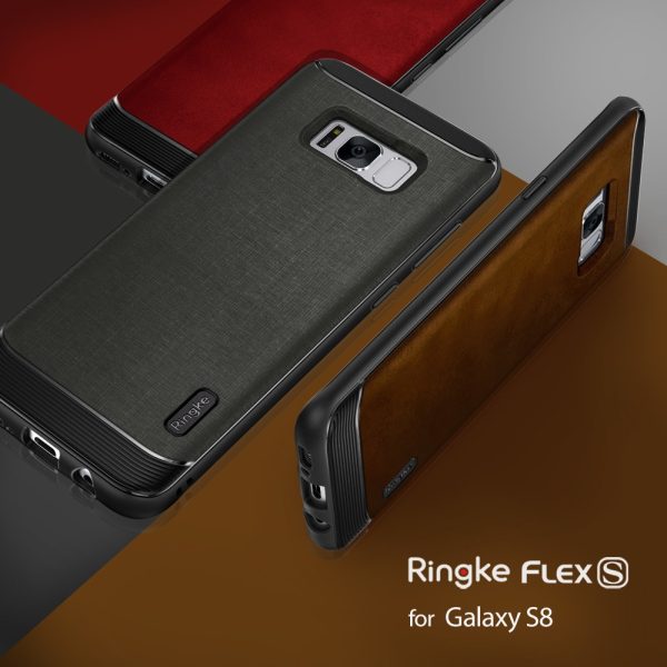 Galaxy S8 Ringke Flex S Leather Infused Case - Gray