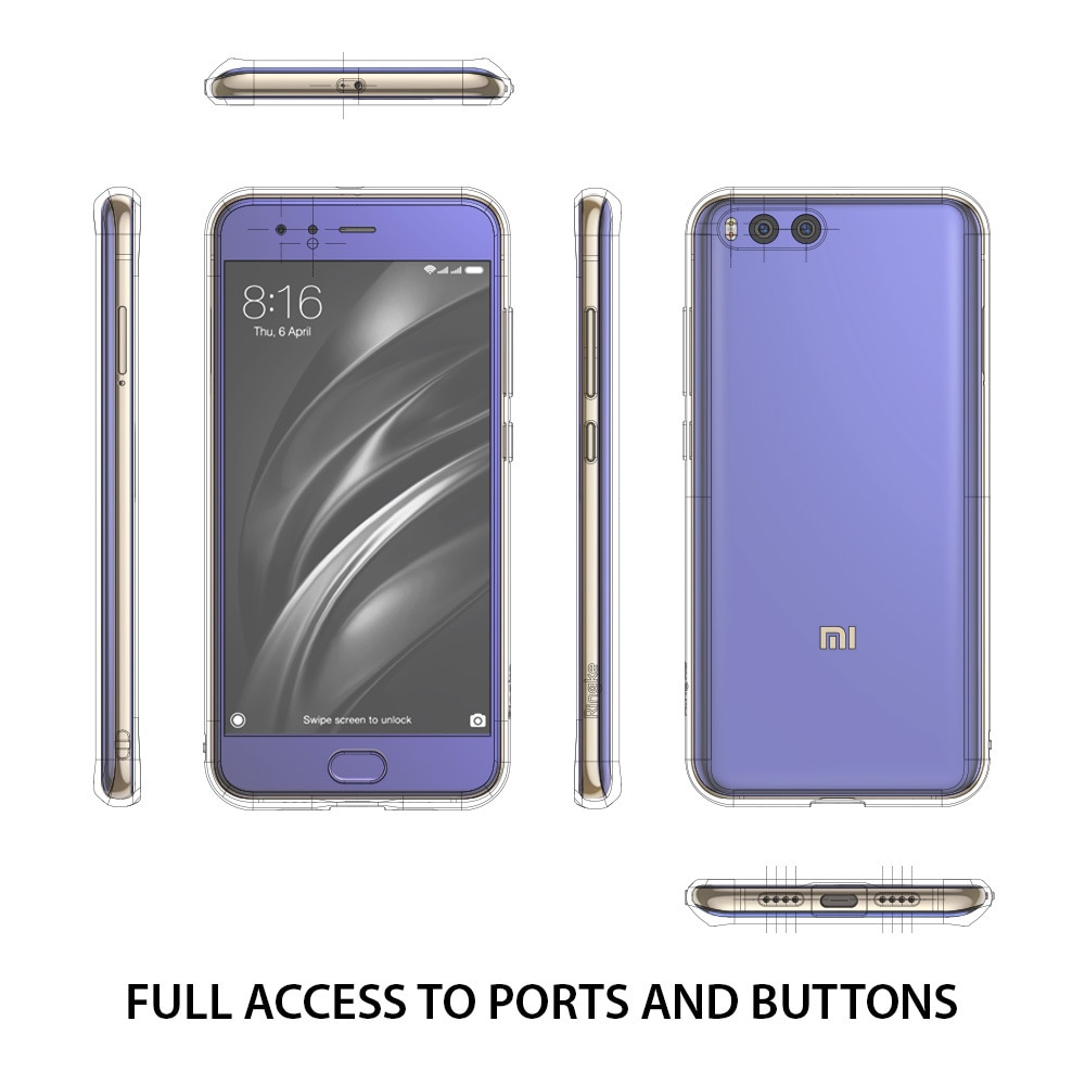 Xiaomi Mi 6 Ringke Original Fusion Scratch Resistant Hybrid Soft & Hard Case - Crystal Clear