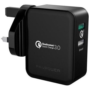RAVPower 30W Dual USB Plug Wall Charger with Quick Charge 3.0 (4X Faster)