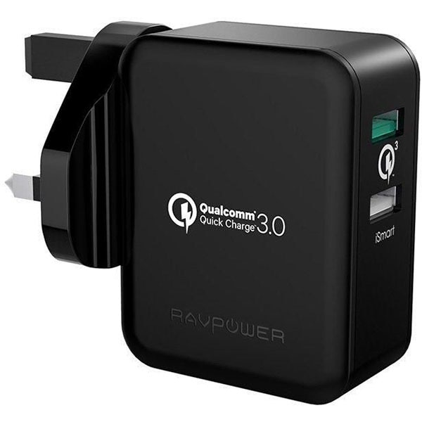 RAVPower 30W Dual USB Plug Wall Charger with Quick Charge 3.0 (4X Faster) - RP-PC006