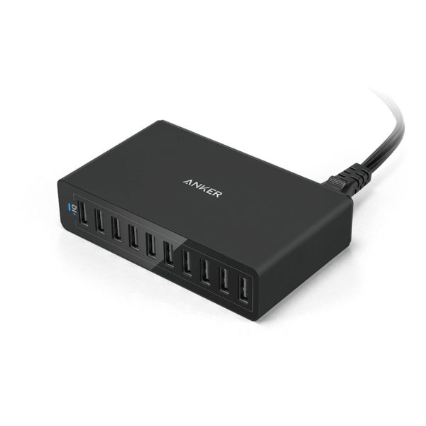 Anker PowerPort 10 -60W Charging Station 10 Port USB Charger - Black  (A2133K11)