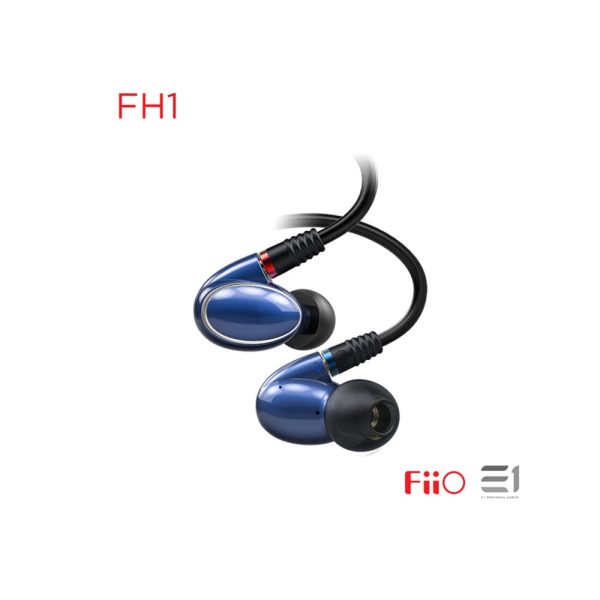 FiiO FH1 Dual Driver Hybrid Over the Ear Headphones, Earbuds In-Ear Monitors with Android Compatible Mic and Remote - Blue