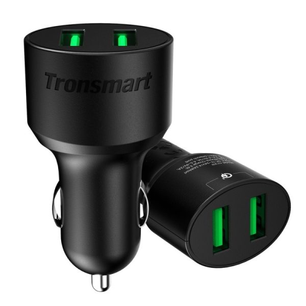Tronsmart 36 Watt 2 Port USB Car Charger Both Support Quick Charge 3.0 - CC2TF fast car charger