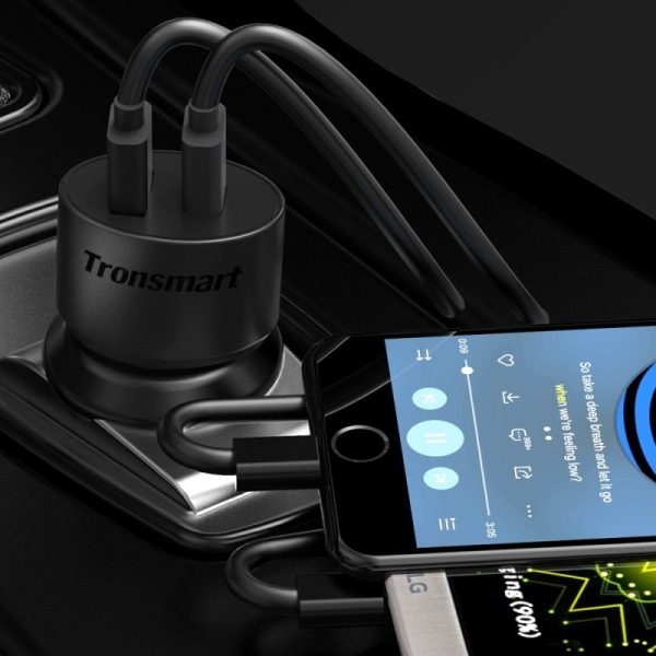 Tronsmart 36 Watt 2 Port USB Car Charger Both Support Quick Charge 3.0 - CC2TF